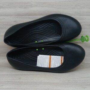 Crocs Women's 'AT WORK FLAT' Casual Slip-On Black Size 10W